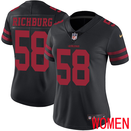 San Francisco 49ers Limited Black Women Weston Richburg Alternate NFL Jersey 58 Vapor Untouchable